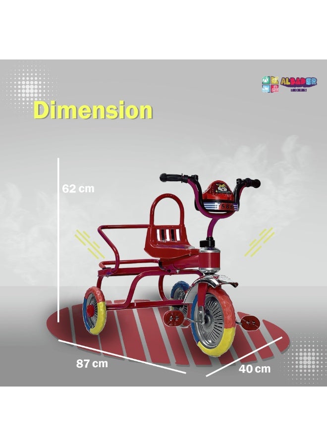 AL BADER Kids Tricycles Kids Balance Bike for 2-5 Years, Three Wheel Tricycle For Toddlers with 2 Seats, 3 Wheel Baby Bicycle, Toddlers Steel Trike With Music and Lights, Red - Image 4